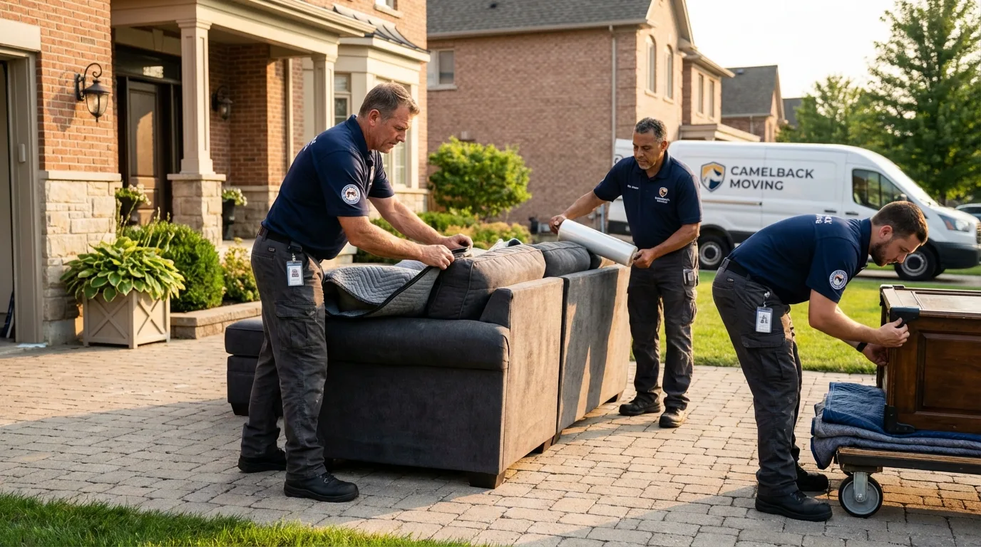 Large estate moving crew wrapping furniture in Lawndale, CA